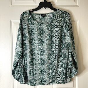 The Limited pattern blouse‎ in blue and green.